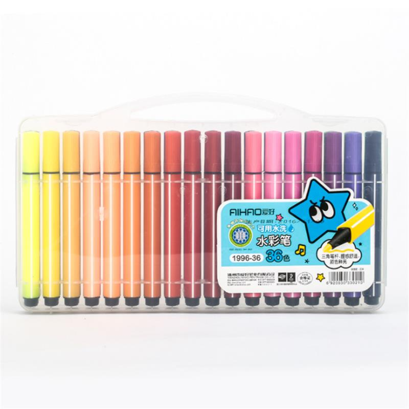 

AIHAO 1996 36 Colors Art Marker Pen Drawing Set Colored Children Painting Watercolor Pens Safe Non-toxic Water Washing G