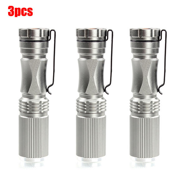 

3pcs Meco XPE-Q5 600Lumen 7W Zoomable LED Flashlight Silver For 1xAA 1.2V