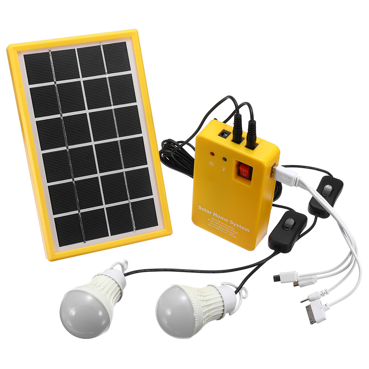 Żarówki zasilane solarem Solar Power Panel Generator Kit 5V USB z EU za $20.99 / ~84zł