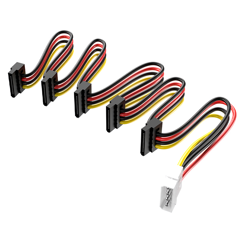 Acasis 4 broches à 15 broches 1 à 5 câble dalimentation SATA câble adaptateur secteur SATA câble de conversion cord