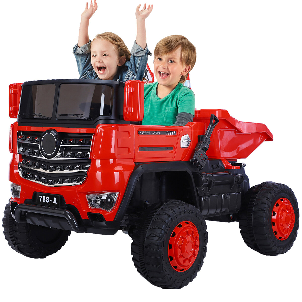 

788-A 4WD 2 Seater Ride On for Kids Electric Car390 Motor Plus 12.10 Battery Powered Four-wheel Drive Engineering Vehi