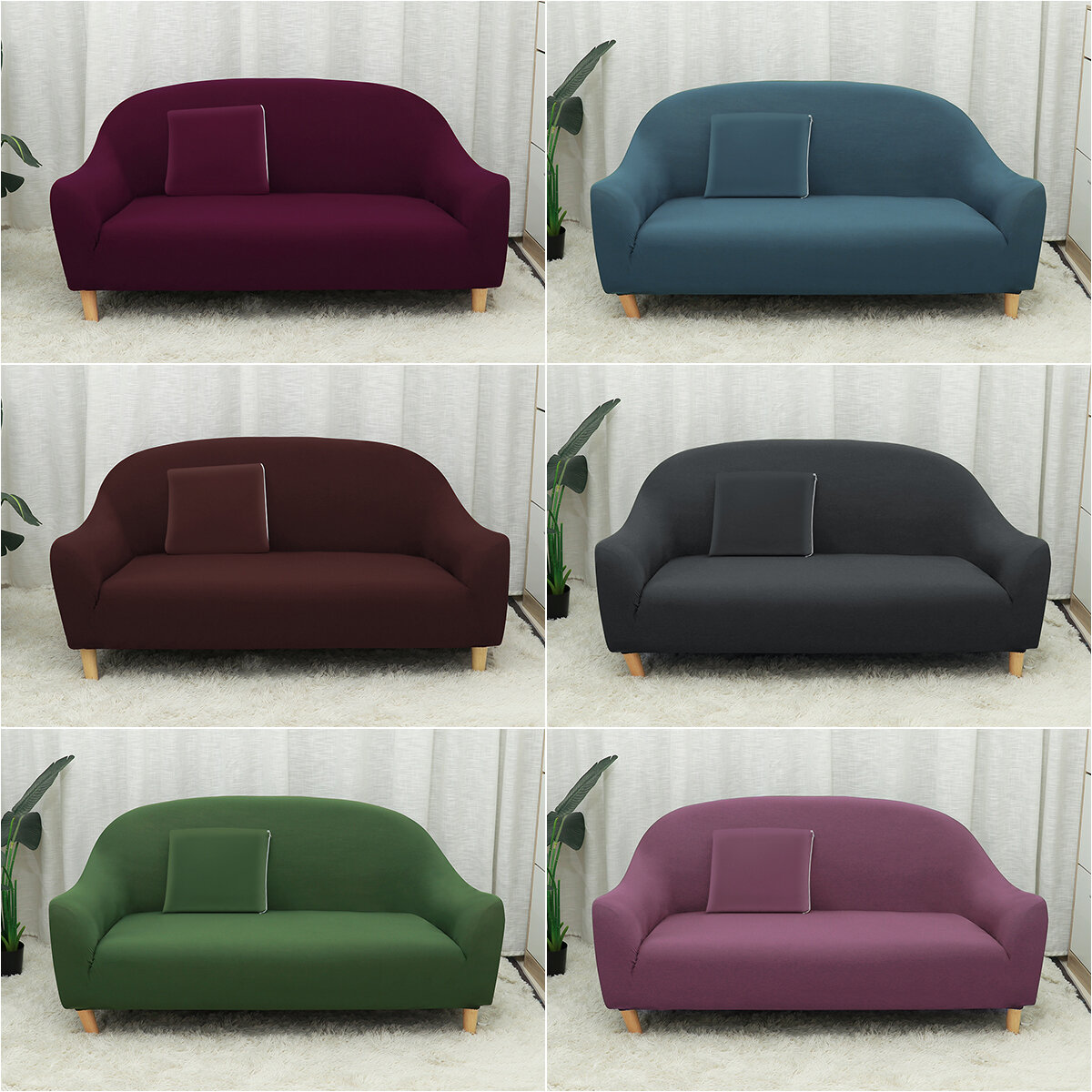 Large Sofa Cover Elastic Polyester Three-Seat Machine-Washable Sofa Cover For Home Office Decoration