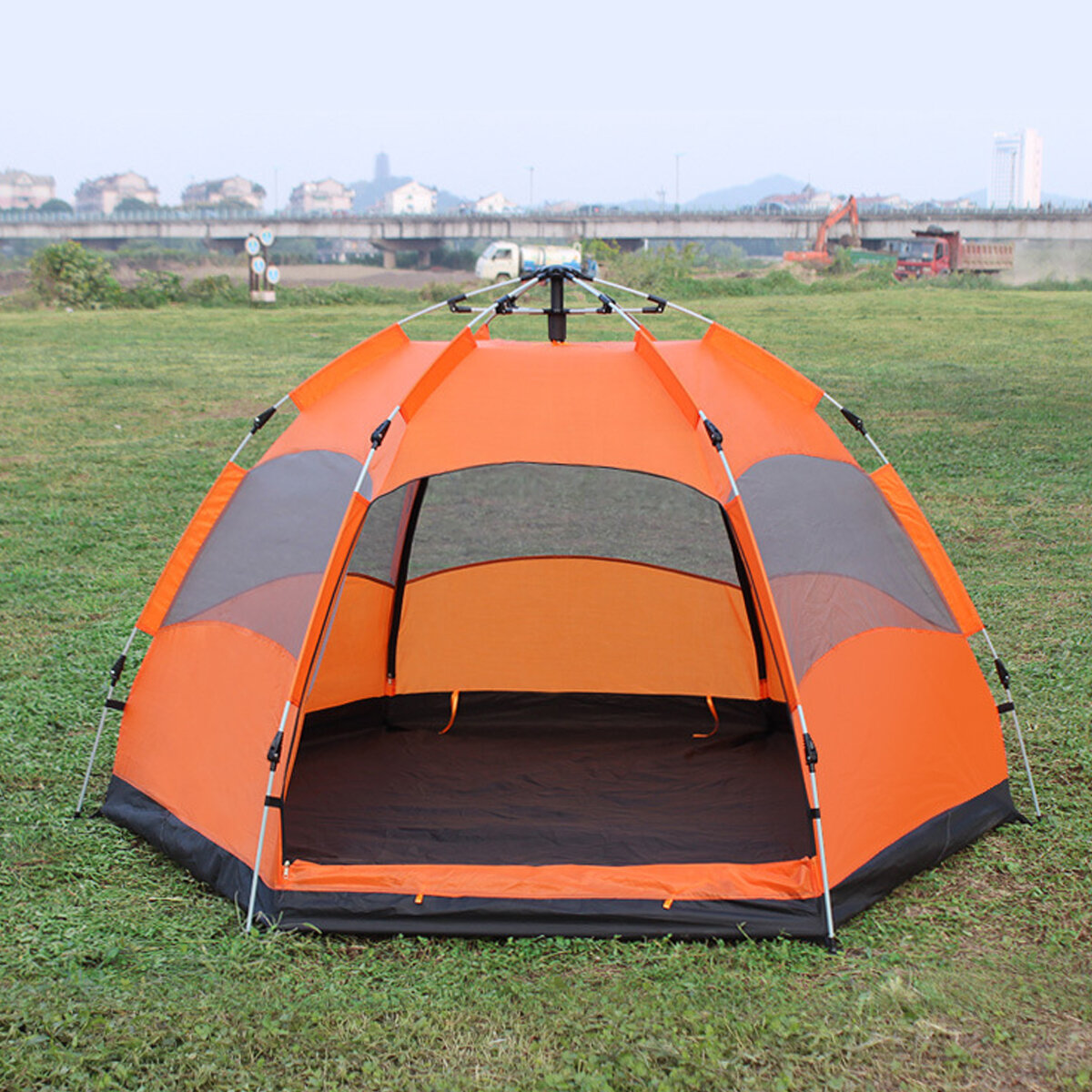 Kültéri automatikus tengerparti sátor napvédő UV-védelem 5-8 fő családi sátor kempingezéshez