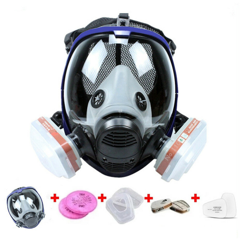 6800 17 in 1 Chemical Gas Mask Dust Respirator Anti-Fog Full Face Mask Filter For Industrial Acid Gas Welding Spray Paint Insecticide