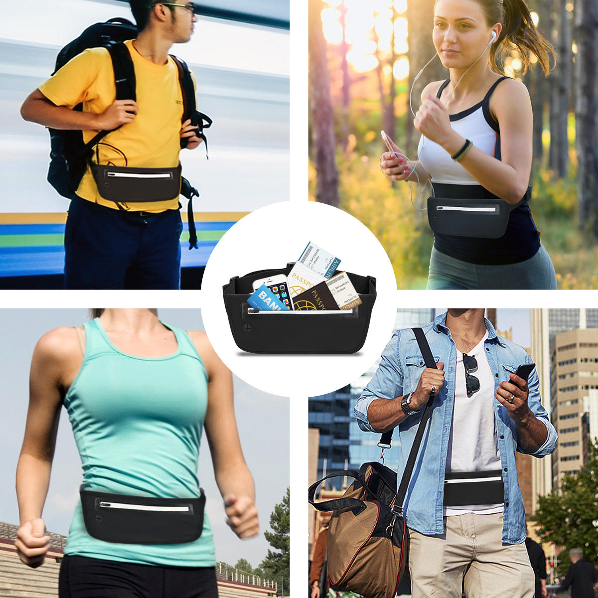 Outdoor Waterproof Bum Fitness Running Waist Belt Pouch Bag, Banggood  - buy with discount