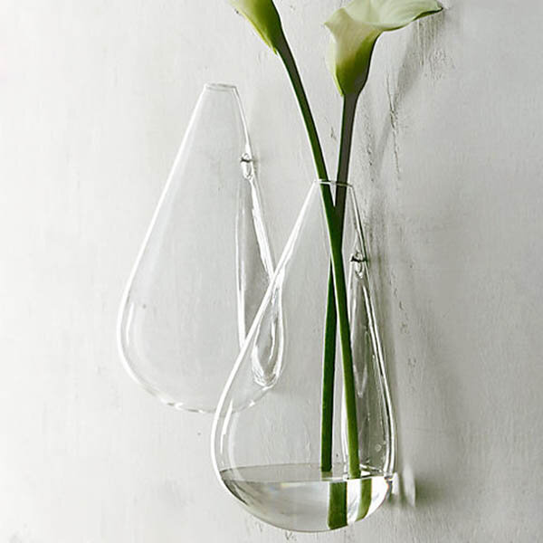 

Wall-mounted Water Drop Shape Glass Vase Garden Hydroponice Plants Flower Pot