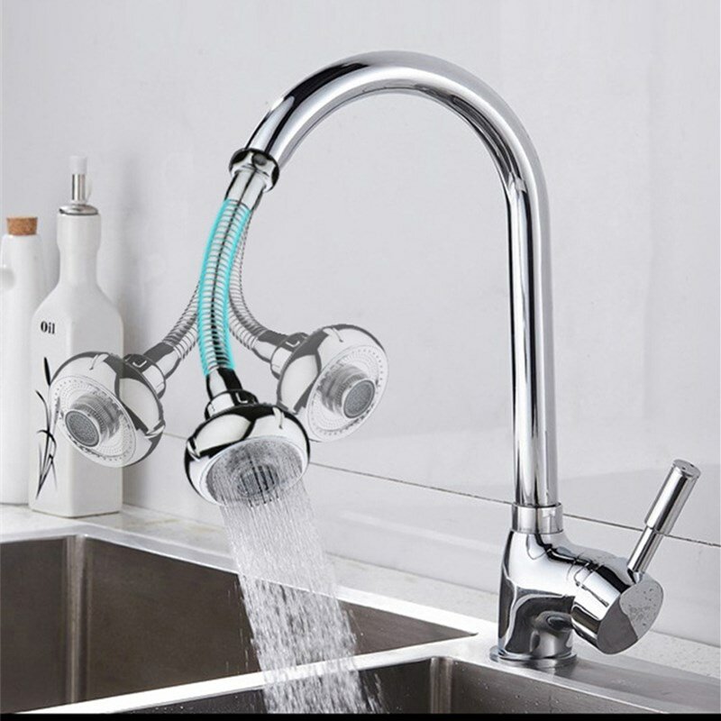 360° Rotate Faucet External Nozzle Booster Water Bubbler Device Sprinkler 2 Switching Modes Water-Saving High Pressure K