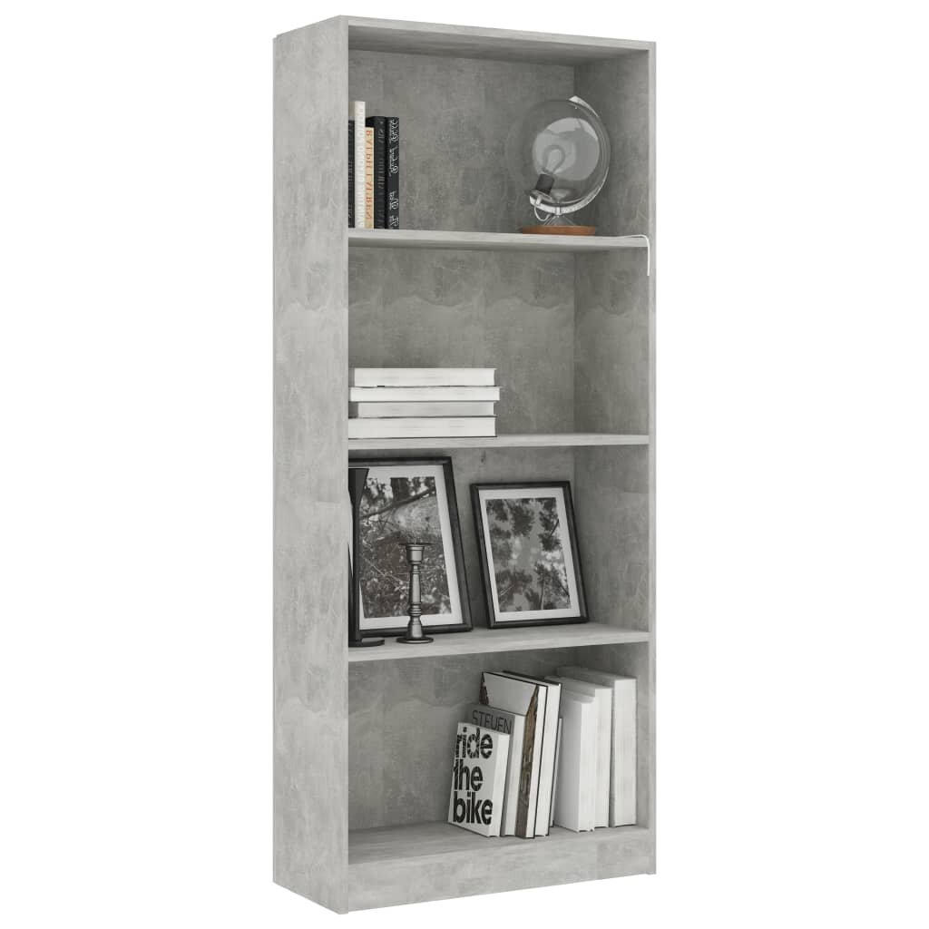 

4-Tier Book Cabinet Concrete Gray 23.6"x9.4"x55.9" Chipboard