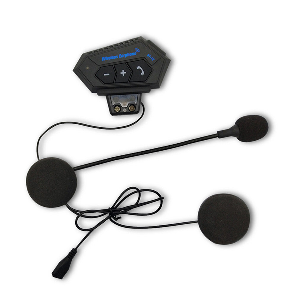 Motorcycle Headset Helmet Wireless Bluetooth Headphone Speaker Hands-Free BT-12 