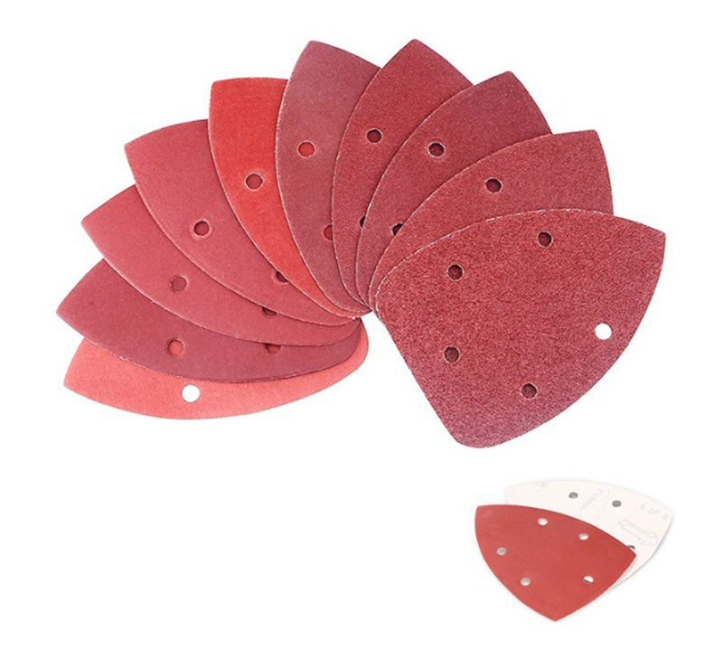 

60pcs 140x140x100mm 5 Hole Triangle Palm Type Separation Sandpaper Pads Set 60/80/120/180/240/400 Grit Sander Disc Abras