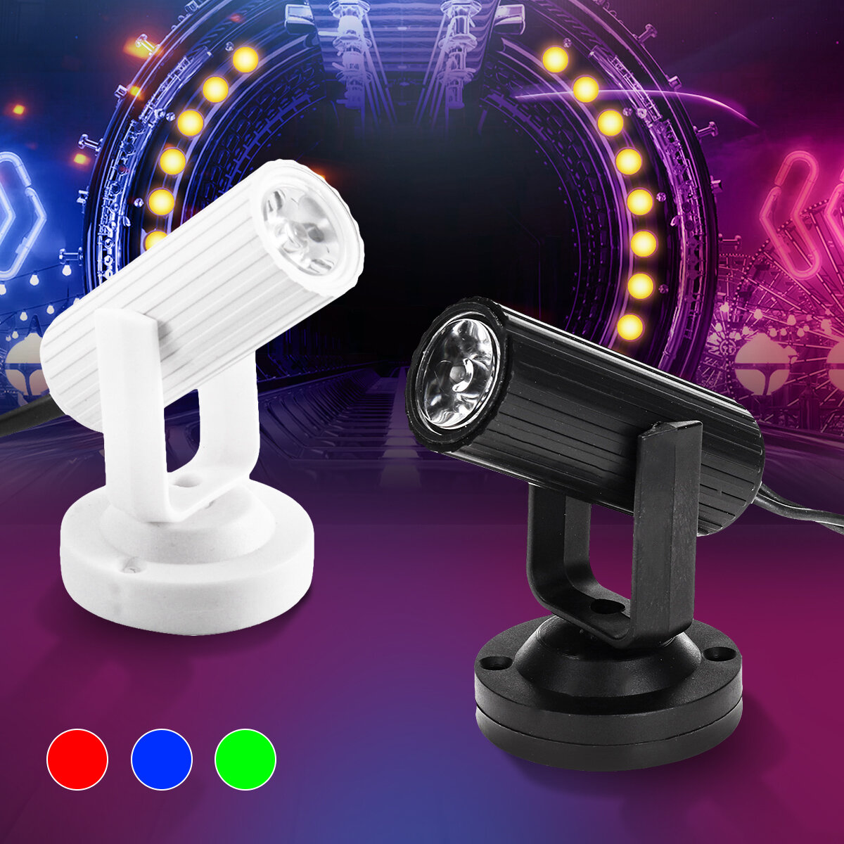AC110-220V 1W Mini Colorful LED-podiumlicht Disco Party Spotlight KTV Lamp Decor