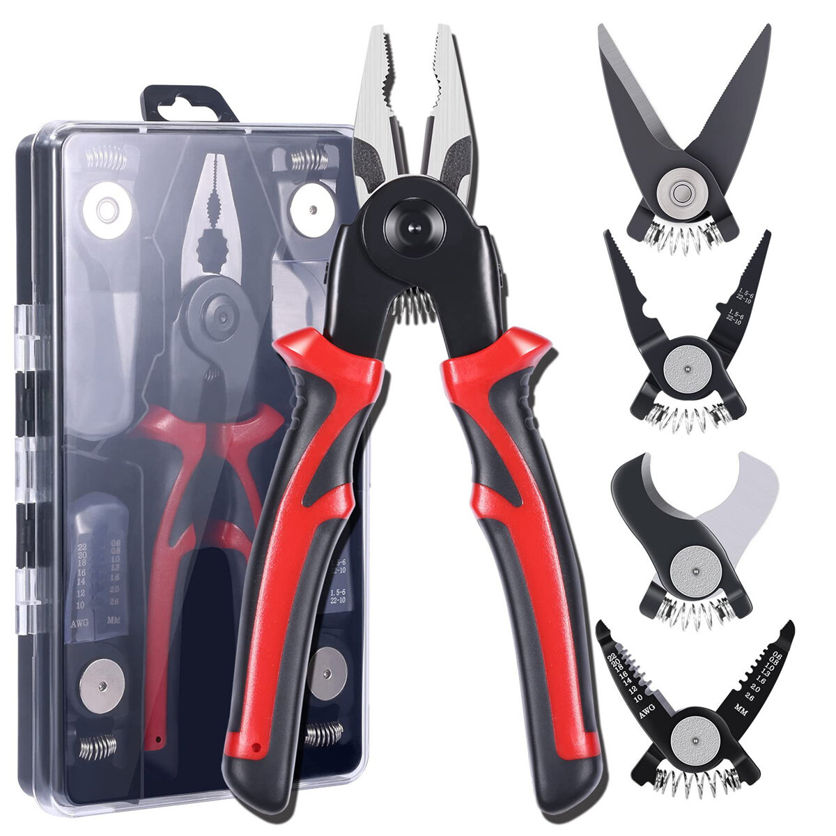 5 in 1 Plier Tool Set High Carbon Steel Wire Cutters Wire Strippers Needle Nose Pliers Long Range Durable Suitable for H