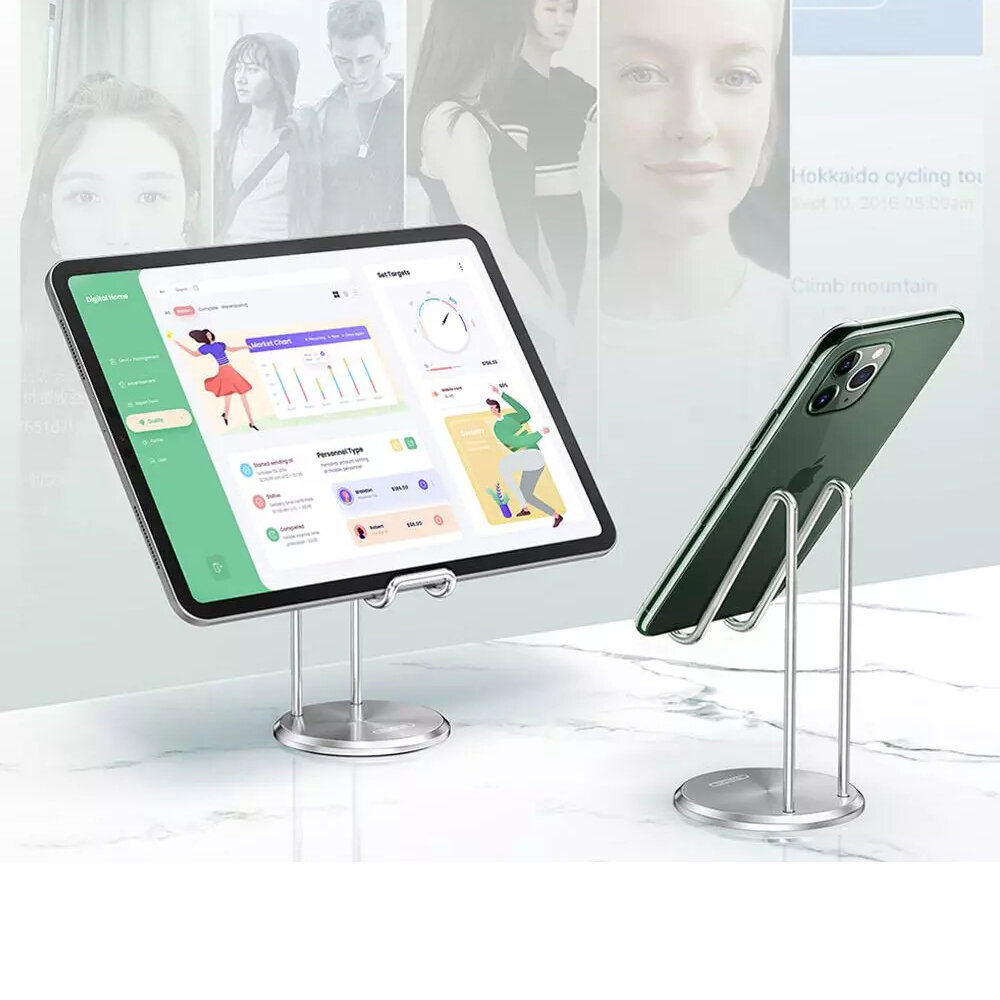Oatsbasf Universal Simple Mobile Phone / Tablet Holder Metal Desktop Stand for Samsung Galaxy S21 UM