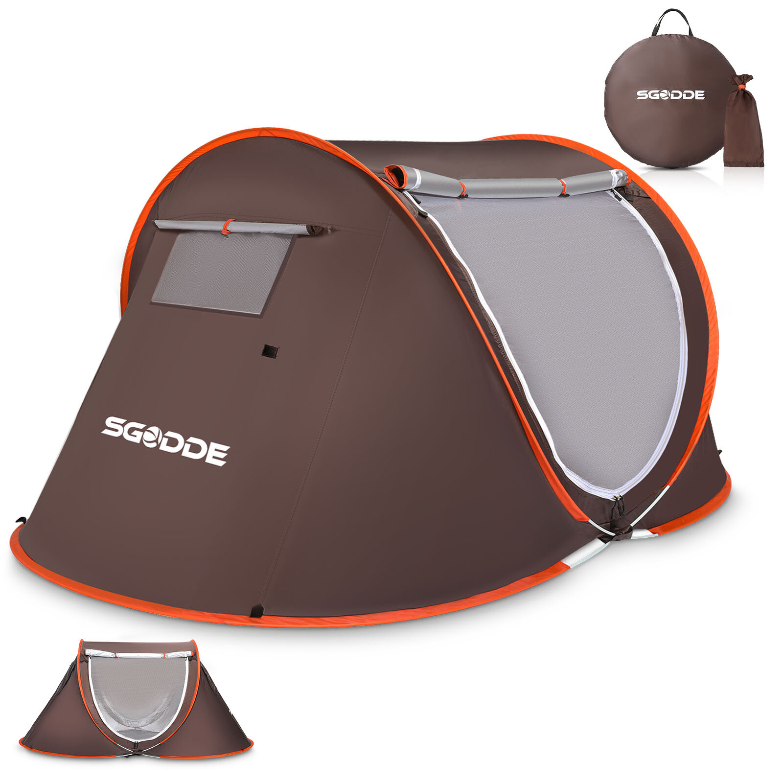 SGODDE 2-3 personnes tente automatique camping tente anti UV auvent tente étanche extérieur abri solaire