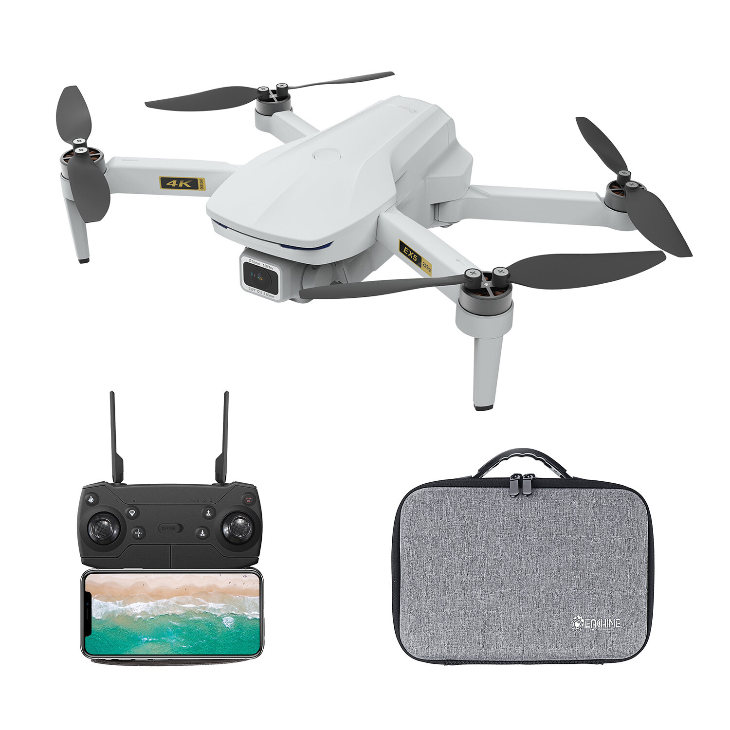 

Eachine EX5 5G WIFI 1KM FPV GPS With 4K HD Camera 30mins Flight Time Optical Flow Foldable RC Drone Quadcopter RTF Two B