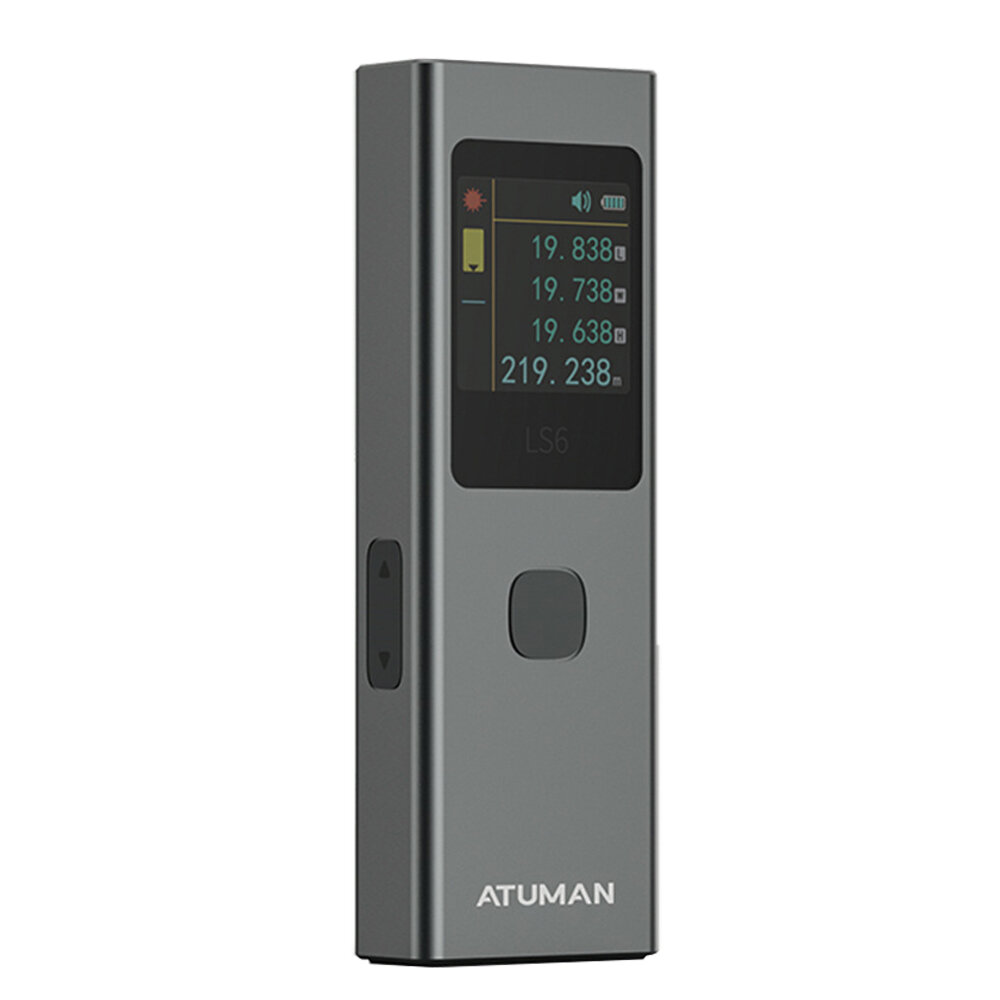 ATUMAN 3In1 LS6 Laser Distance 40m Range Measuring Instrument 300mAh Battery TFT Color Display 17+ Functions High Accura