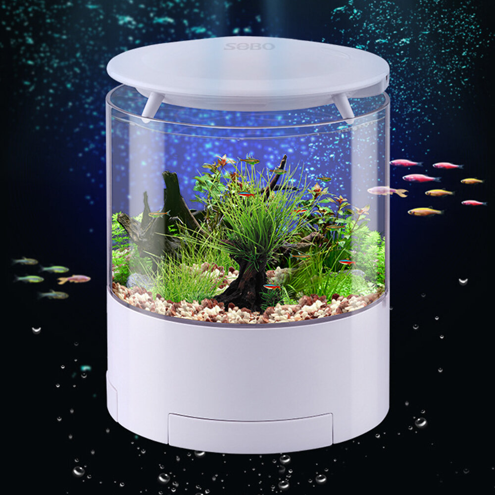 6.5L Desktop Eco Aquarium DC5V Colorful Mini Silent Brightness Adjustable 220L/H 3in1 Pump Water Cir