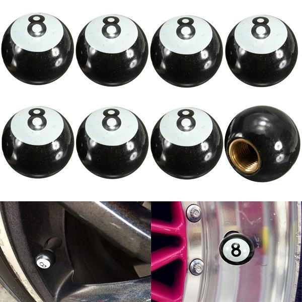 Details about  / 2 Silver Pool 8 Ball Tire//Wheel Air Stem Valve Caps for Bike-Motorcycle