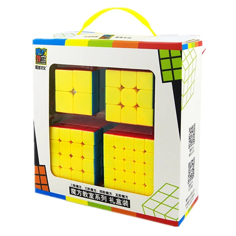 Moyu 4 stks / set Magische Kubussen 2x2x2 3x3x3 4x4x4 5x5x5 Stickerloze Game Puzzel Kubus Educatief 