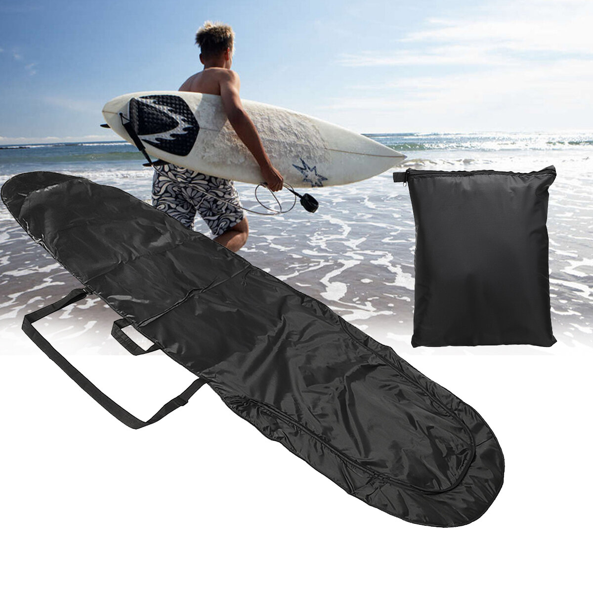 Surfboard Bag Protector 210D Oxford Fabric Waterproof Dustproof Surfboard Storage Bag for 6-8 inch Surfboards