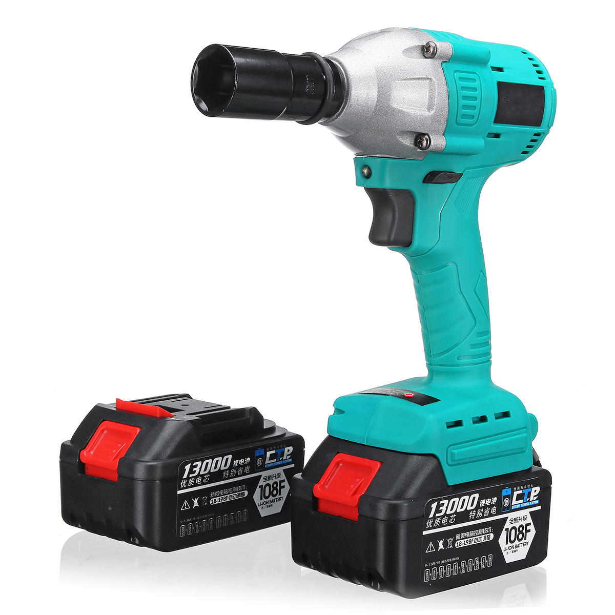 100 240V Li ion Electric Wrench Brushless Impact Wrench Wood Work Power Tool with 2 Battery