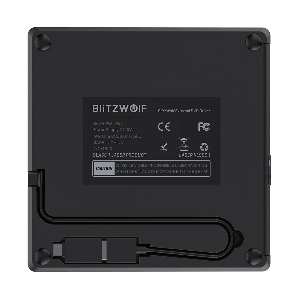 BlitzWolf®BW-VD1USB3.0Type-CPC用外付けバーナーDVDプレーヤーオプティカルドライブ/家庭/屋外/職場のノートブック