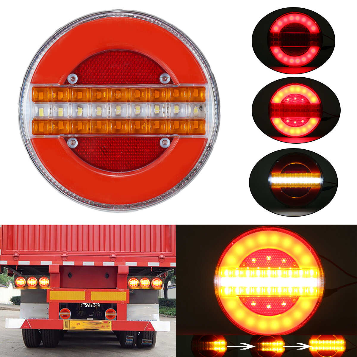 2 STKS 24 V LED Hamburger Achterlichten Voor Vrachtwagen Vrachtwagen Van Caravan Bus Camper