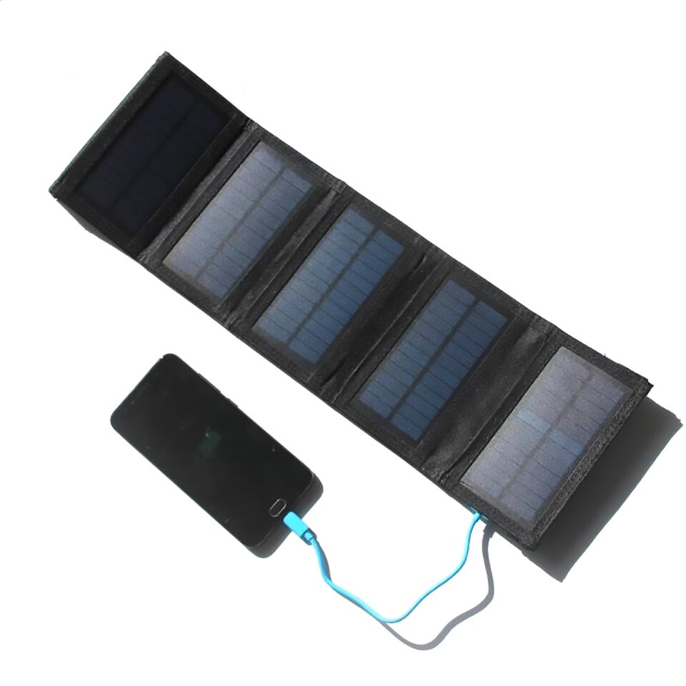 Sac solaire pliable 7.5W 5V 1.5A Max USB Chargeur solaire portable pour téléphone portable extérieur