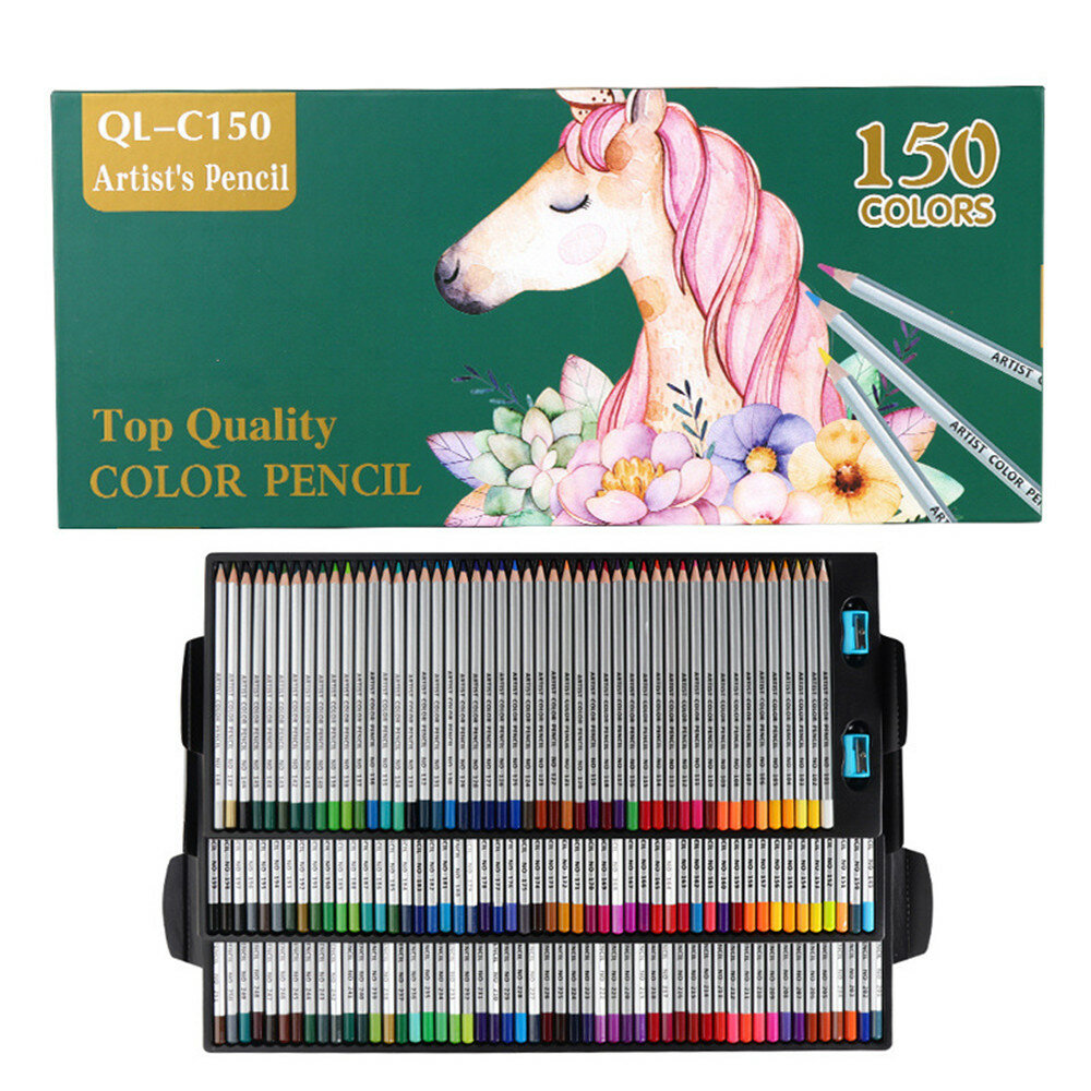 

QiLi QL-C150 150 Colors Wood Colored Pencils Artist Painting Oil Color Pencil For School Drawing Sketch Pens Art Supplie
