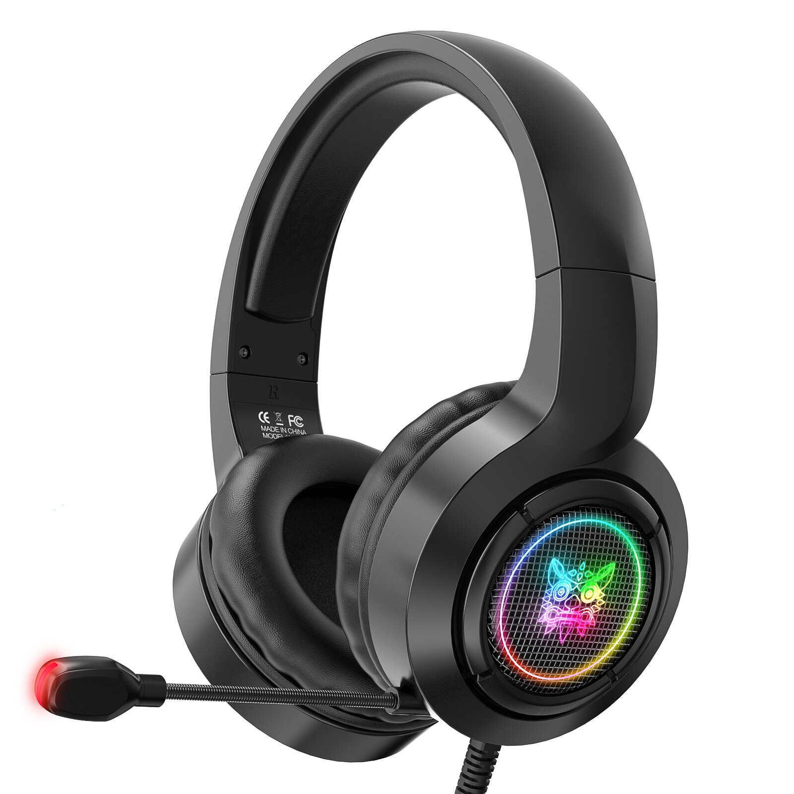 

ONIKUMA X1 Gaming Headset USB+3.5mm 50mm Sound Unit RGB Light Gaming Headphone with Noise-canceling Mic for PS4 Computer