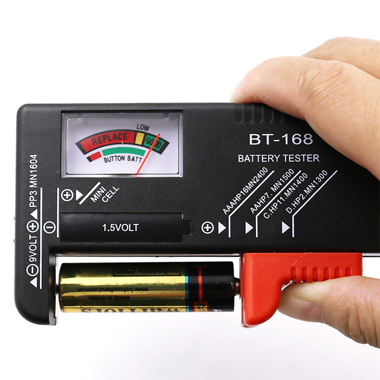 BT-168 AA/AAA/C/D/9V/1.5V Batteries Tester Universal Button Cell Battery Colour Coded Meter Indicate