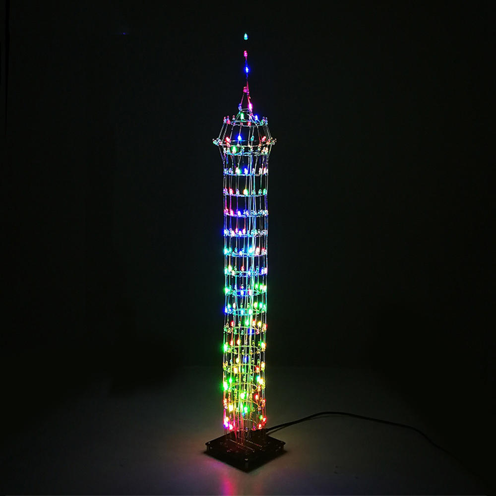 

DIY Macao Tower LED Light Cube Wireless Remote Control Music Spectrum Electronic Kit