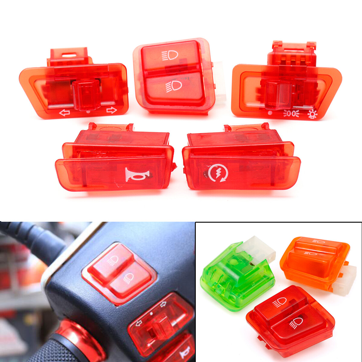 Turn Signal Head Light Horn Dimmer Starter DIY Switch Button For GY6 50cc 125cc 150cc Moped Scooter