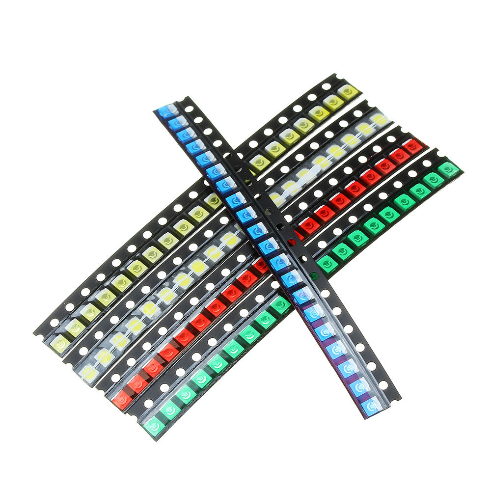 

500шт 5 цветов 100 каждый 1210 LED диодный ассортимент SMD LED диодный Набор зеленый / красный / белый / синий / желтый