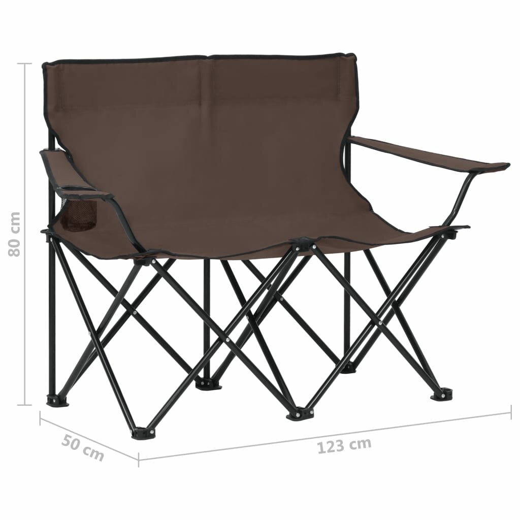 Стул для кемпинга 2 человека Складной стальной стул For На открытом воздухе Portable Пляжный Hiking Picnic Finshing Brown