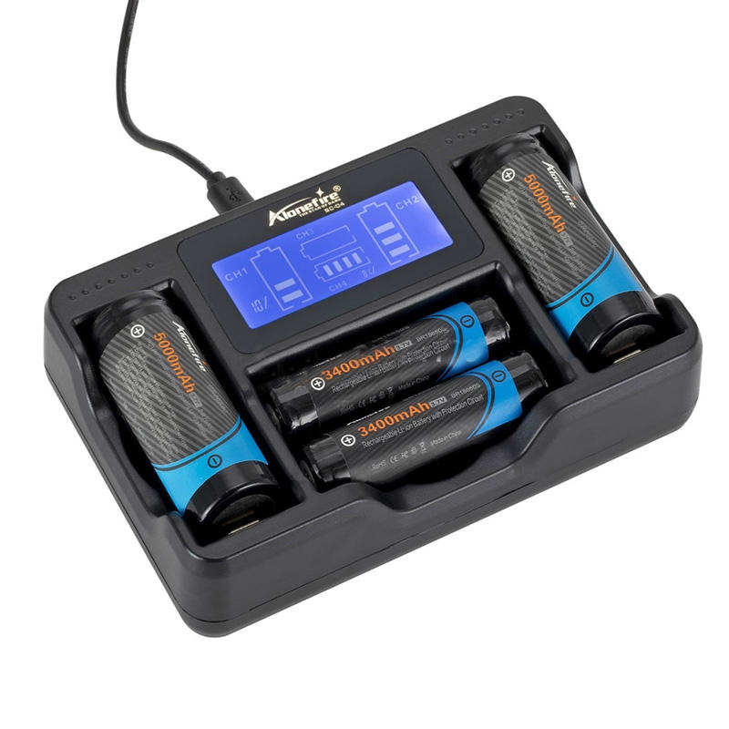 

AloneFire SC-04 LCD Smart Battery Charger For Li-ion Ni-MH Ni-Cd 26650 18650 14500 26650 AA AAA C 3.7 1.2V 1.5V Batterie