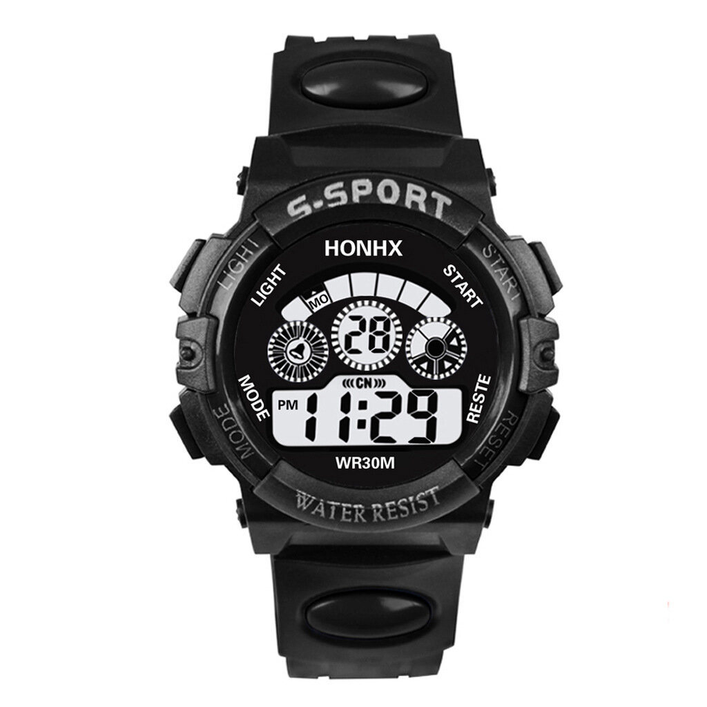 

HONHX 6263 Fashion Men Watch Date Week Display EL Light Sport Outdoor Digital Watch