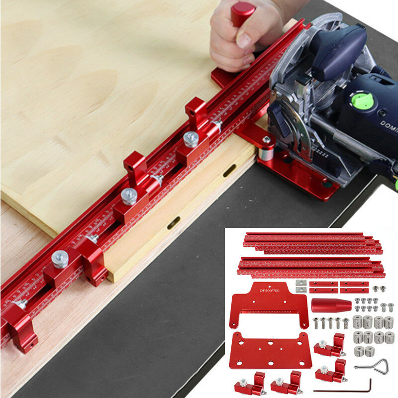 Metric Inch 1500mm Guide Rail Woodworking Tenon Jigsaw Connection Slotted Punching Positioning Guide Rail for Festool DF