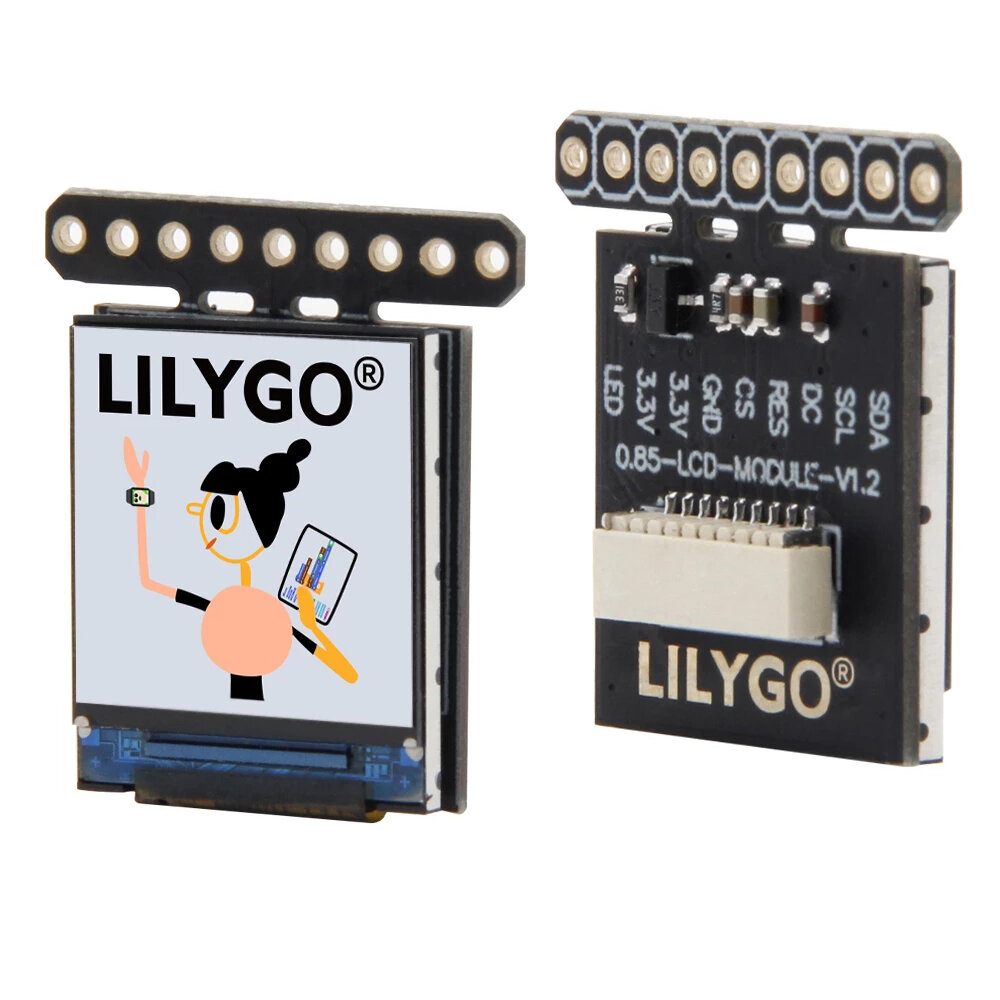 

LILYGO® T-0.85 Inch LCD Module GC9107 Full Color Display IPS 128*128 Screen Development Board PH1.0mm Cable Holder For A