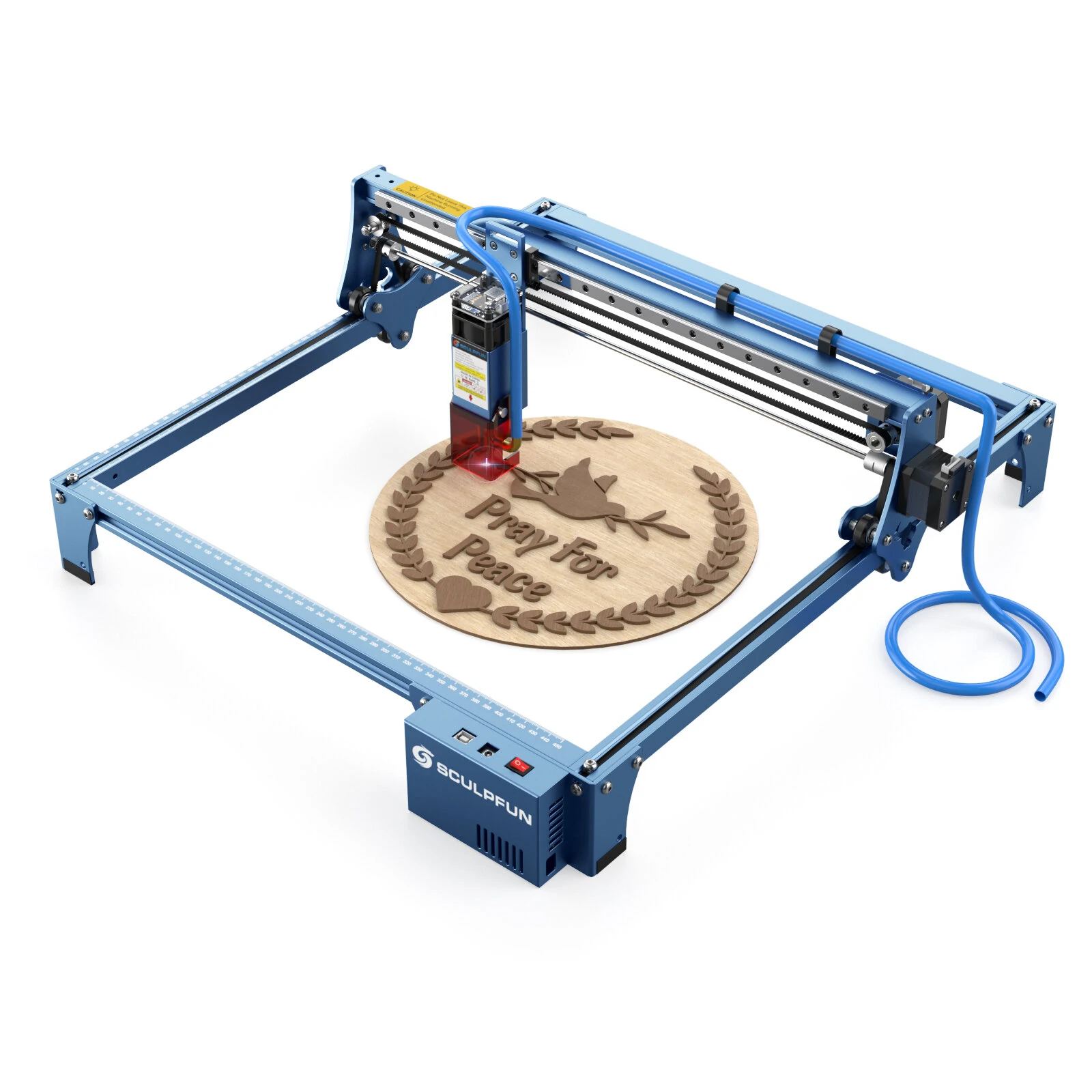 SCULPFUN S10 10W Laser Engraver Cutter 0.08mm High Precision Air Assist 32Bit Motherboard Upgraded Linear Rail Slide Full-Metal CNC Engraving Area 410*400mm