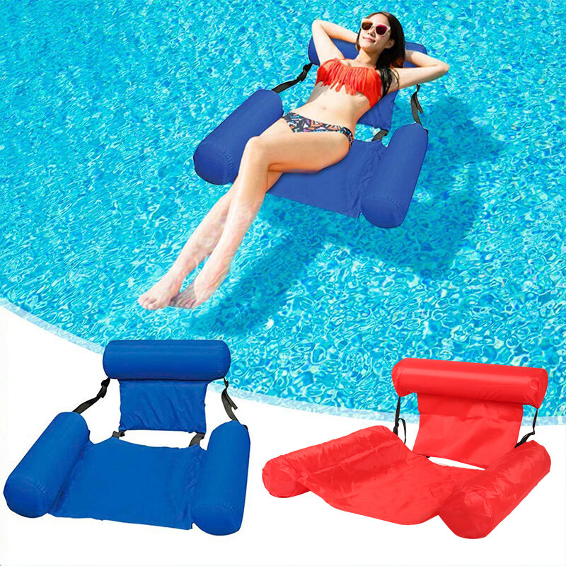 

PVC Summer Inflatable Chair Floating Row Swimming Pool Water Hammock Lounger Chair Air Mattresses Bed Water Sports Beach