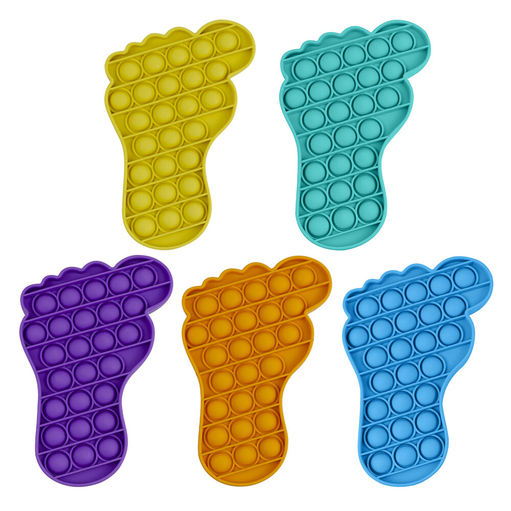 

1pc Bubble Sensory Decompression Toy Foot Shape Fidget Relieve Stress Soft Squeeze Funny Education Puzzle Gifts for Adul