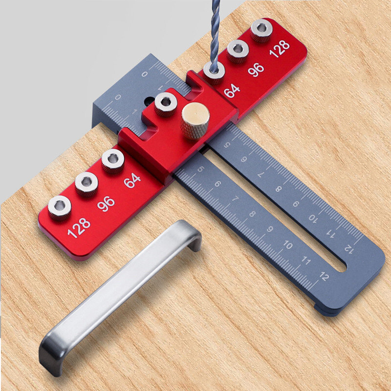 

Woodworking Cabinet Hardware Jig Drilling Locator Drill Guide Punch Locator Template Ruler Adjustable For Cabinet Handle