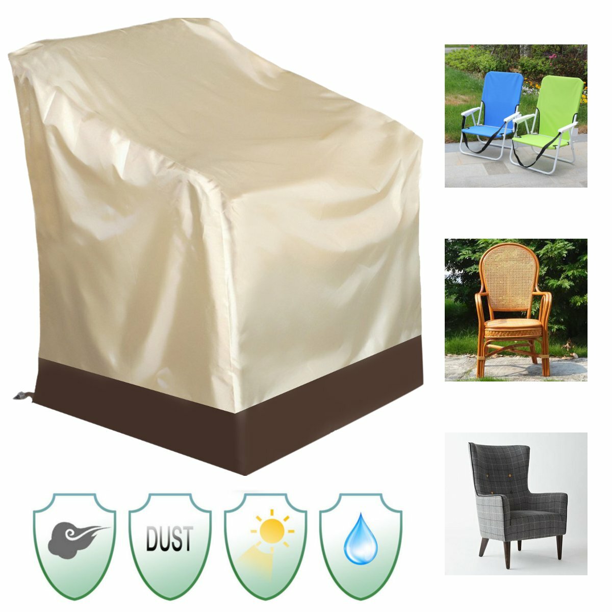 IPRee??84x67x73CM?Waterdichte?High?Back Stoel Cover Outdoor Patio Yard Furniture Protection
