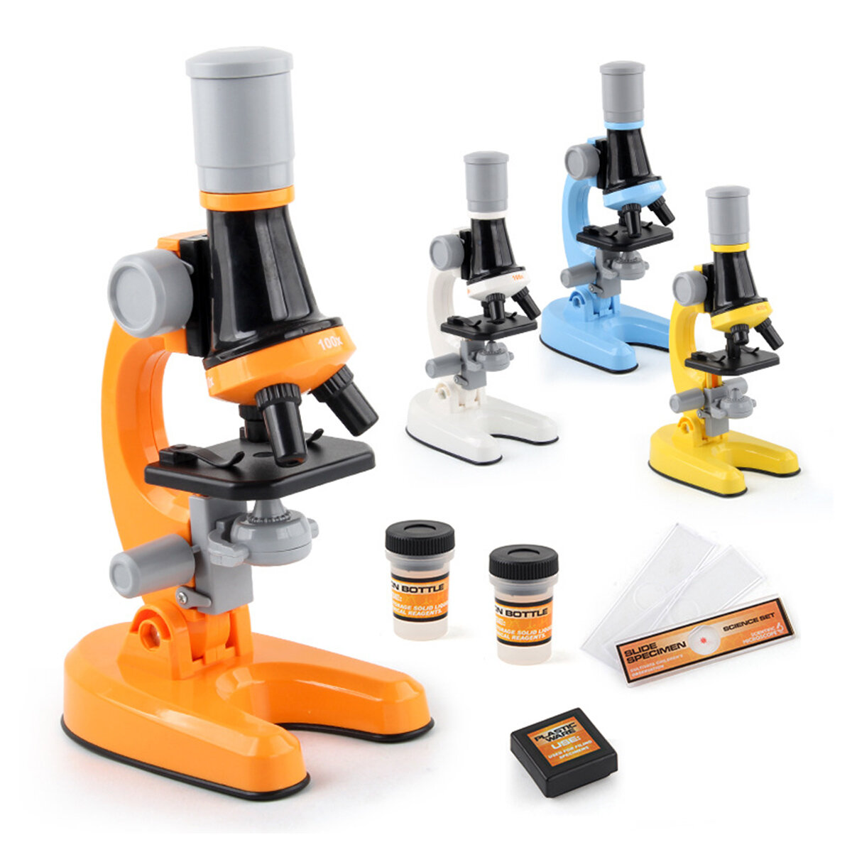 

100X / 400X / 1200X Детский биологический микроскоп элементарный Школа Научно-образовательная игрушка Инструмент