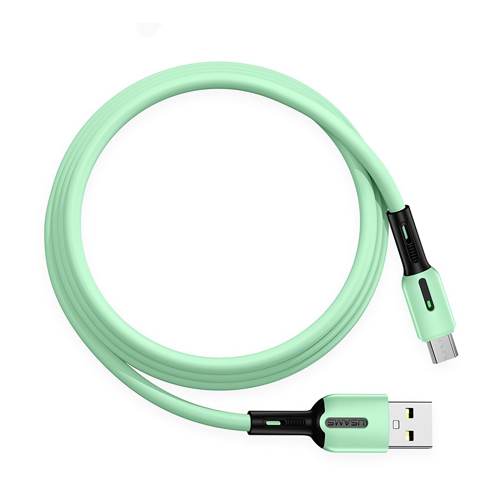 

USAMS US-SJ432 U51 Micro USB Silicone Charging Data Cable with Light for HUAWEI Tablet Smartphone 1M