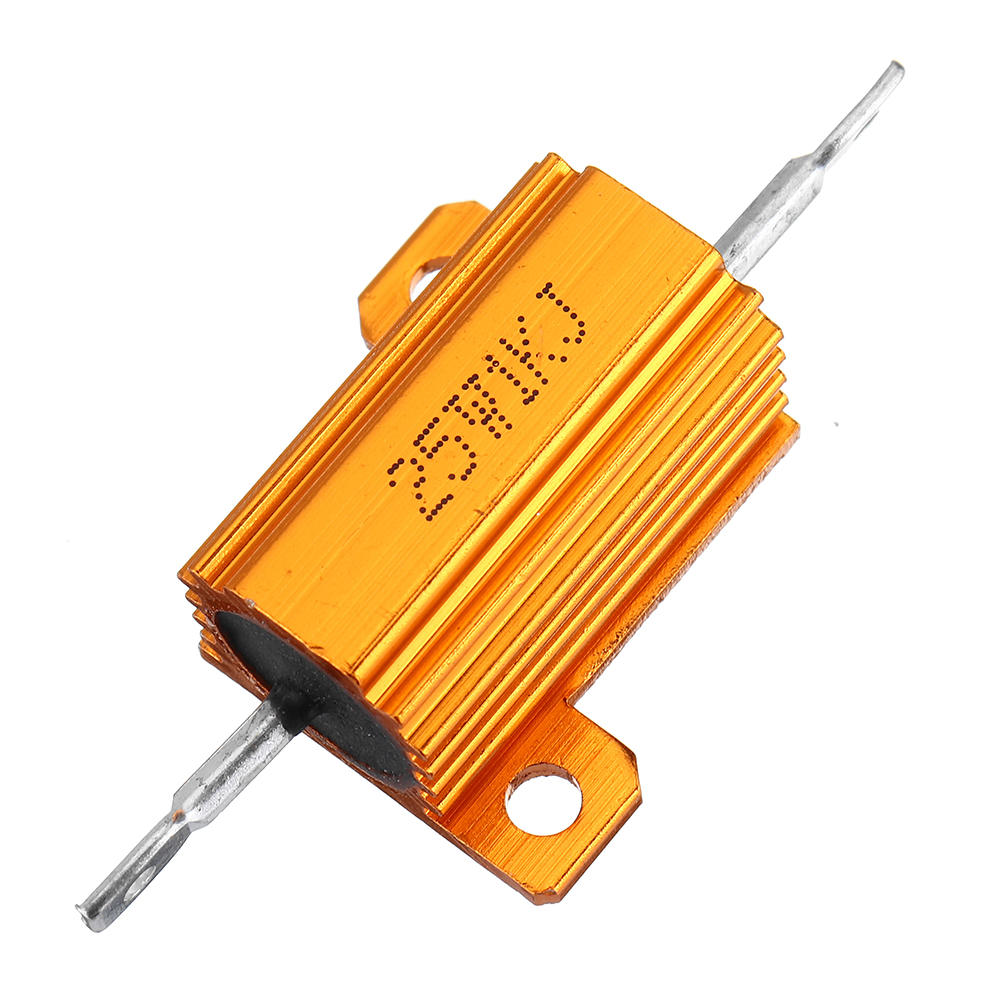 

RX24 25W 1KR 1KRJ Metal Aluminum Case High Power Resistor Golden Metal Shell Case Heatsink Resistance Resistor