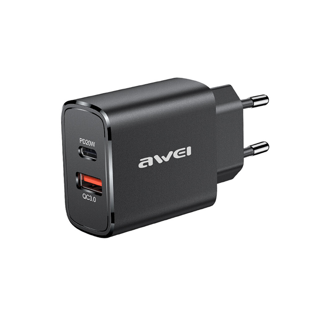 AWEI PD7 USB-C PD Oplader PD3.0 + QC3.0 Snel opladen Wall Charger Adapter EU Plug Voor iPhone 13 Pro