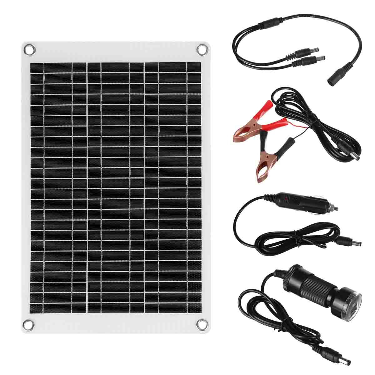 100W 12V ETFE Solar Panel Kit Phone Car Battery Charger System For Home Outdoor Camping