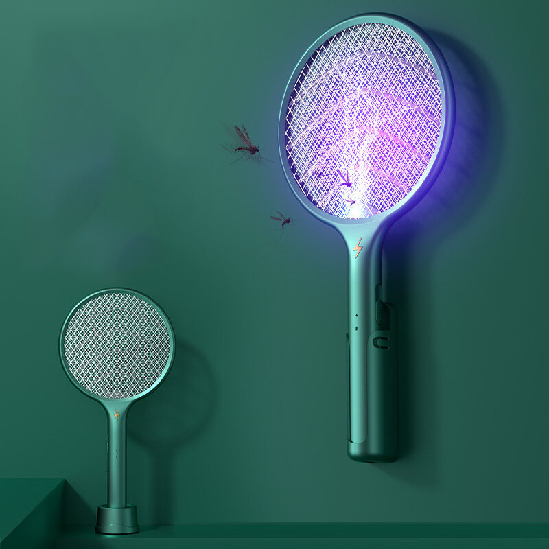 2 in 1 Mosquito Swatter Handheld Wall-mounted Dual Use USB Rechargeable Household Killer Mosquito Lamp Mosquito Dispelle